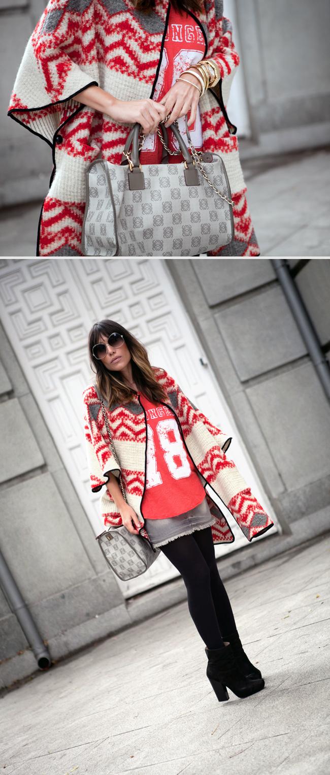 grey & red navajo