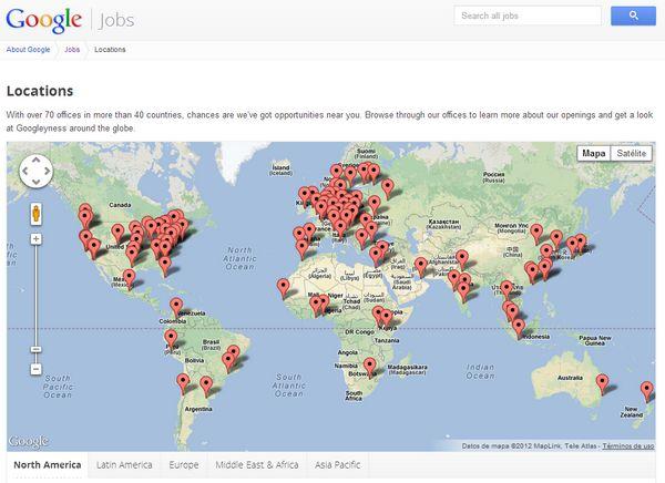 ¿Quieres trabajar para Google en tu país? Este mapa te dirá si hay posiciones disponibles