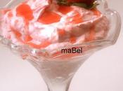 Mousse fácil fresas mermelada