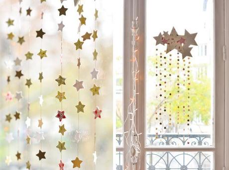 Diy-Navidad: Móvil de estrellas y papel decorativo o washi