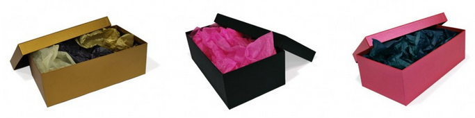 cajas de cartón con papel de seda