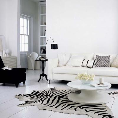 Alfombras de Zebra en Interiores Rusticos