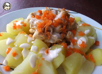 Recetas rápidas: Patatas y pollo con mayonesa de cebolla roja y rábano