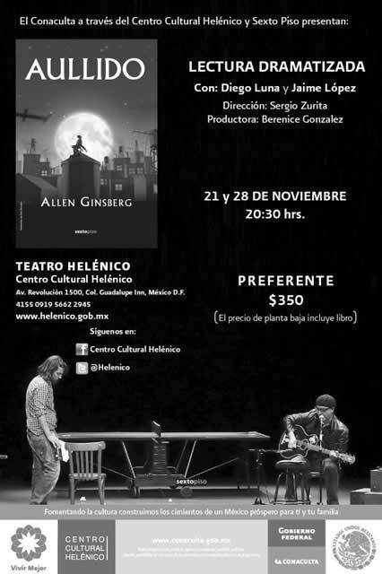 AULLIDO (Howl) de Allen Ginsberg@ Centro Cultural Helénico