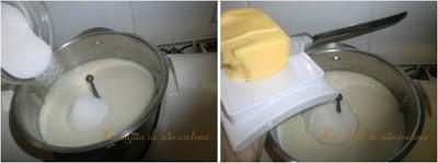 Arroz con leche con láminas de caramelo