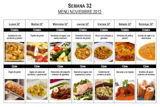SEMANA 32. Menú mensual Noviembre 2012