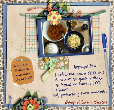 Ñoquis de calabaza con salsa de brócoli