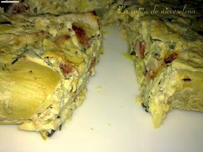 Tarta tártara de alcachofas y pavo 0%