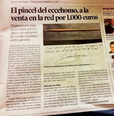 A la venta el pincel del Ecce Homo