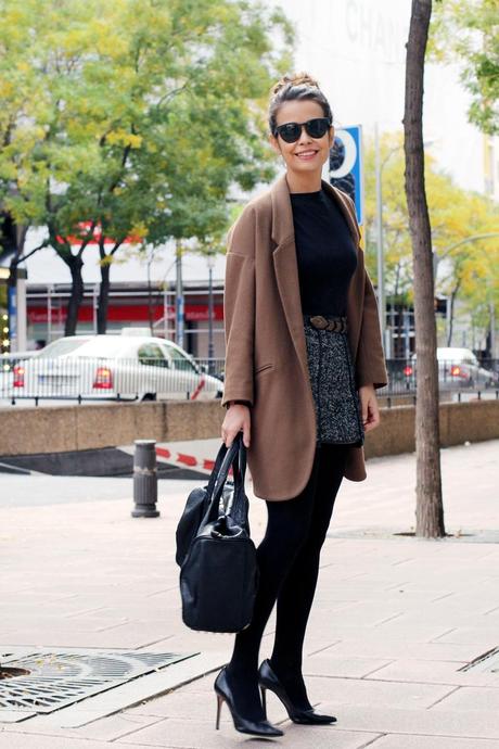 Tweed Skirt & Camel Coat