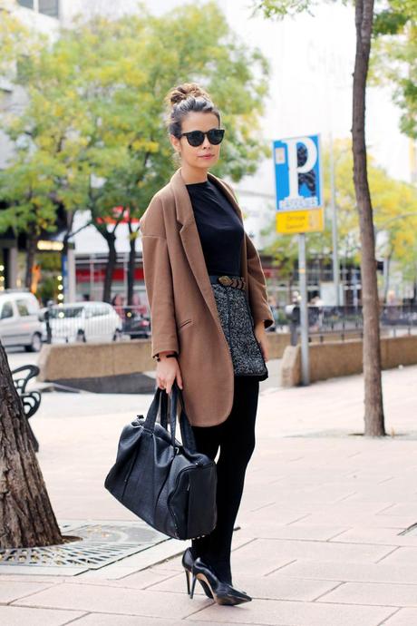 Tweed Skirt & Camel Coat