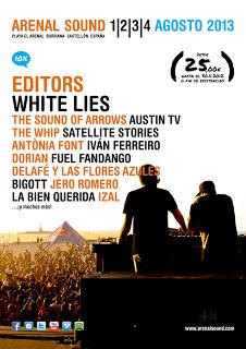 ARENAL SOUND 2013: Editors, Jero Romero, Izal, Dorian....