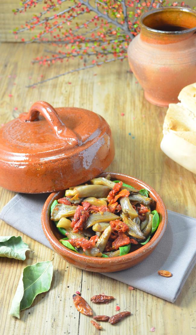 Guiso de Setas picantes con tomate deshidratado