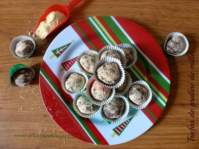 Trufas de Praliné de Millo (Maíz) y Gofio