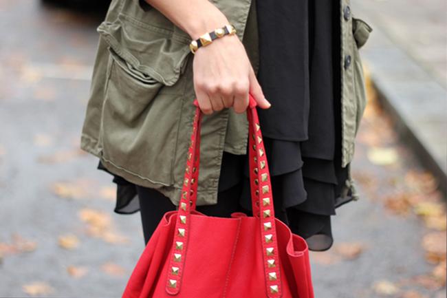 Parka and Black Dress