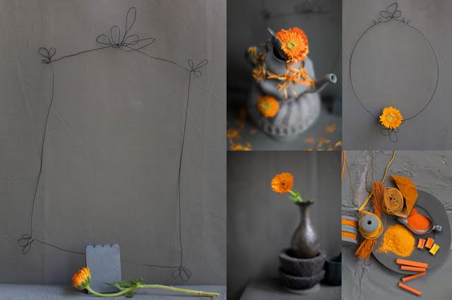 Inspiración: gris + naranja.