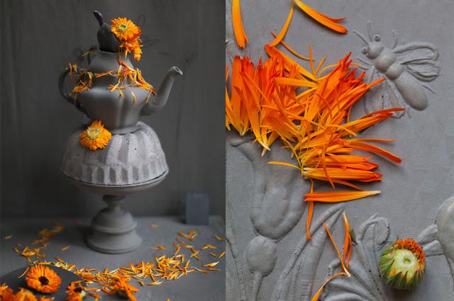 Inspiración: gris + naranja.