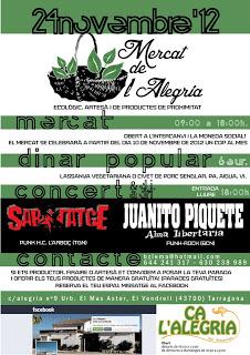 Mercat de l´alegria / Mercado de la alegría: Sábado 24 noviembre de 9 a 18h