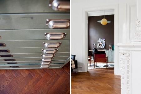 techos altos molduras suelo espigado madera roble salón comedor nórdico rodapíes altos madera revista hsm madrid puertas dobles paneladas blancas paredes paneladas madera muebles de diseño mobiliario moderno mobiliario diseño grandes ventanales estilo nórdico elementos arquitectónicos clásicos diseño nórdico diseño escandinavo diseño de interiores delikatissen revista hsm madrid decoración nórdica decoración interiores nórdico 