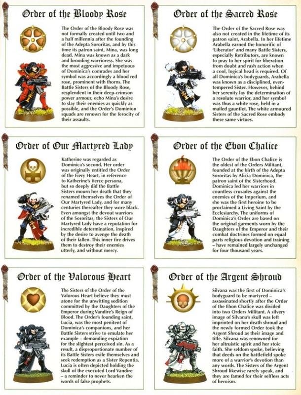 Algunos extras para Sororitas