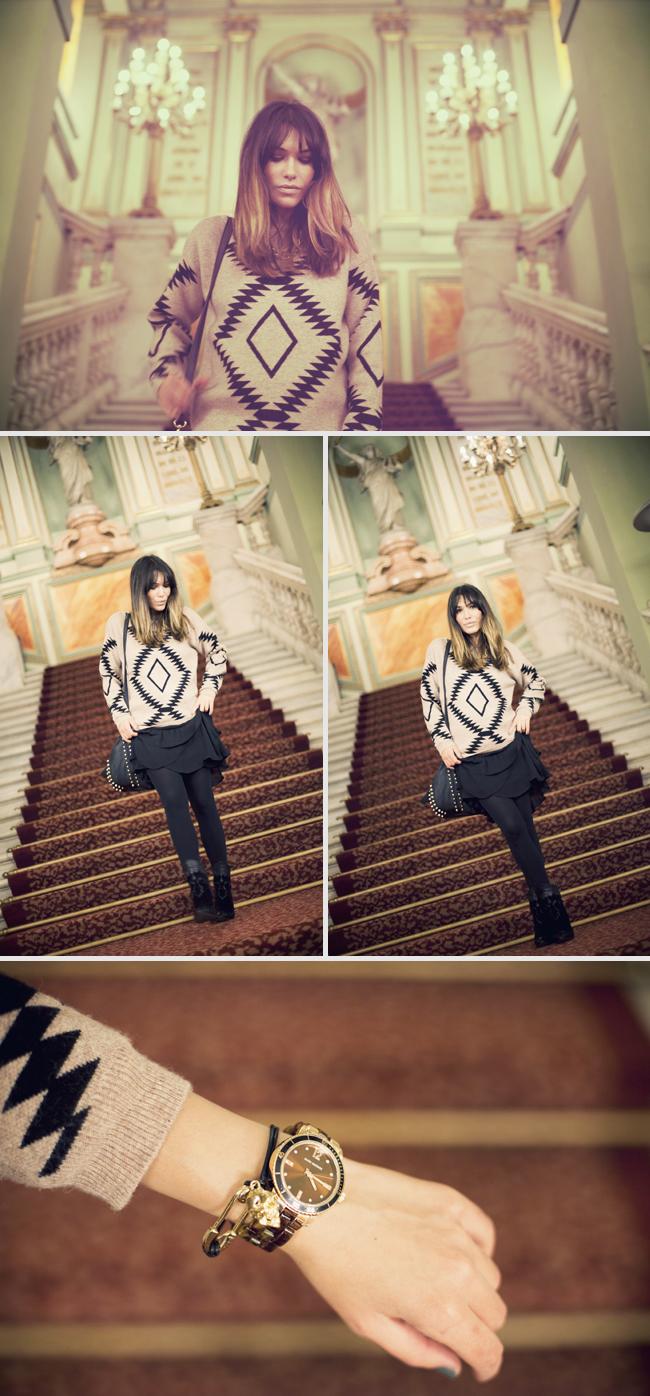 geometric print pullover