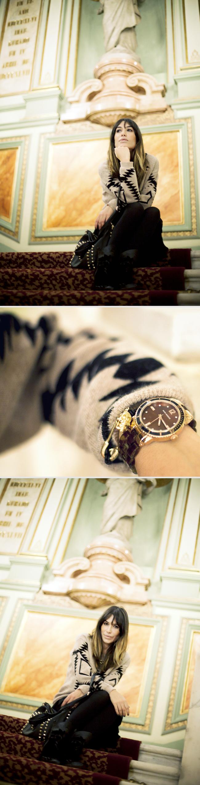 geometric print pullover