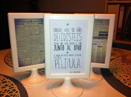 50 aniversario, table deco