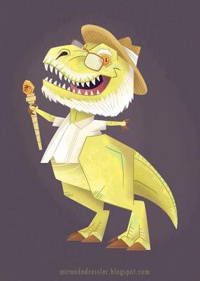 Los personajes de Jurassic Park dinosaurizados por Miranda Dressler