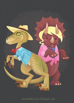 Los personajes de Jurassic Park dinosaurizados por Miranda Dressler