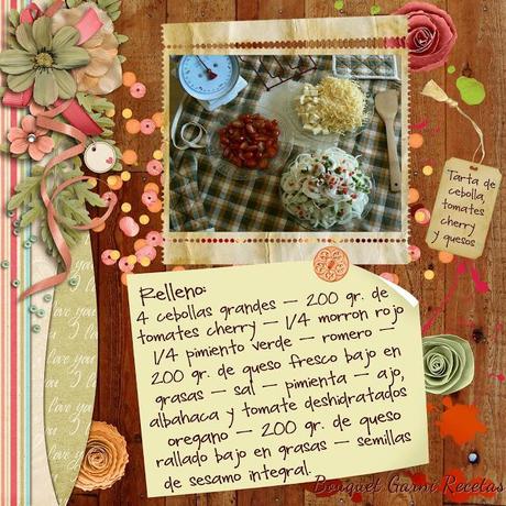 Tarta de cebolla, tomates cherry y quesos Tarta de cebolla, tomates cherry y quesos