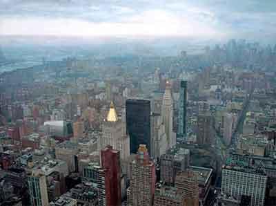 Miguel Ángel Moya 'Manhattan desde el Empire State', óleo sobre lienzo.