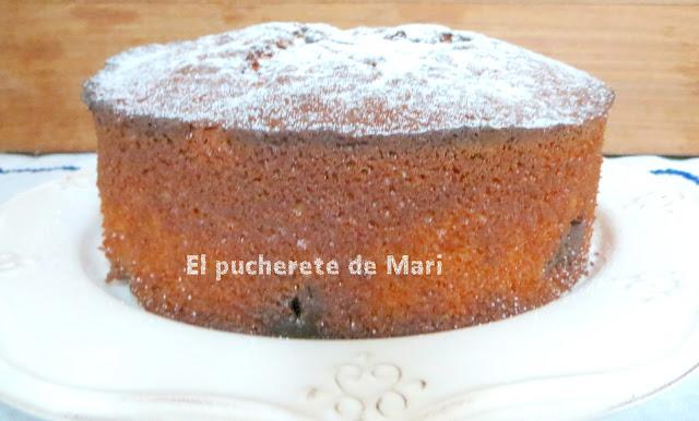 BIZCOCHO DE ALMENDRA,  NARANJA Y CHOCOLATE