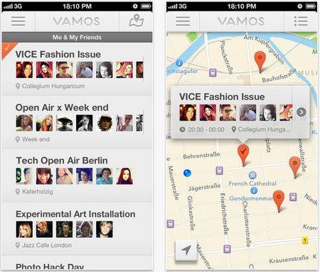 Vamos, aplicación para #iOS que genera una lista de eventos en tu localidad