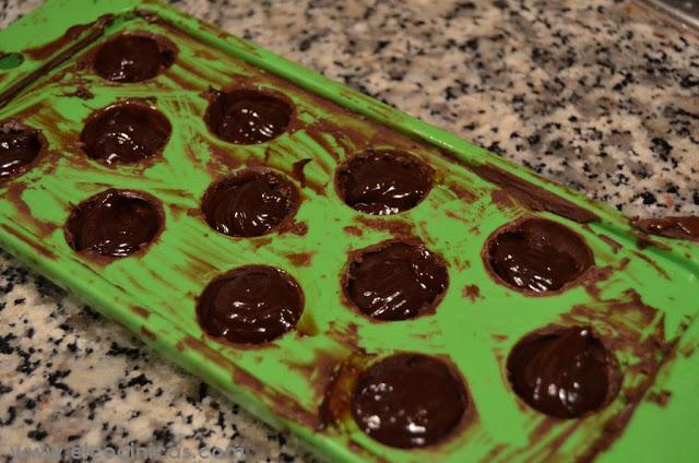 Bombones de chocolate y ganaché de plátano