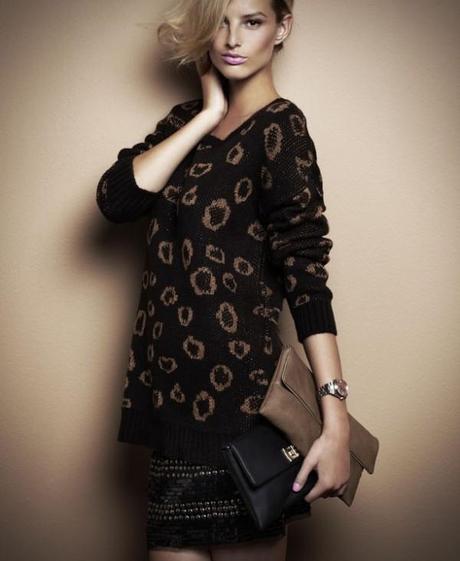 DE TIENDAS: Un invierno muy BLANCO! Blanco: lookbook new fall 2012 jersey de punto de leopardo con minifalda
