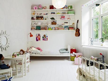Dormitorio infantil ecléctico total white