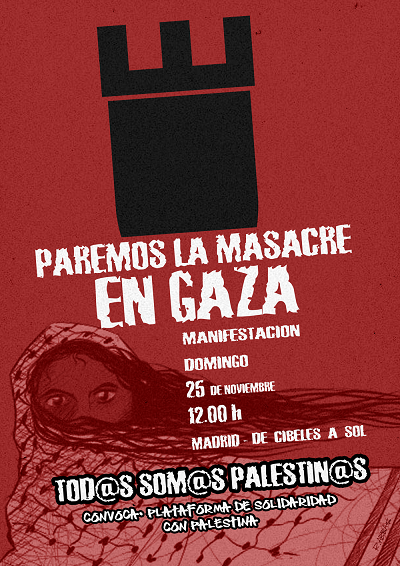 Manifestación el domingo 25 de noviembre Solidaridad con el pueblo Palestino‏