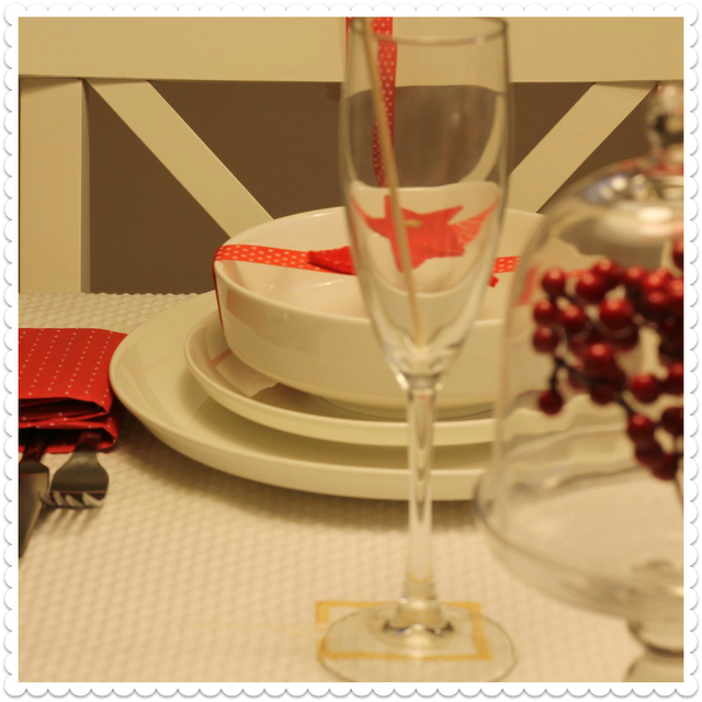 4 mesas de navidad: rojo - 4 Christmas table settings: red