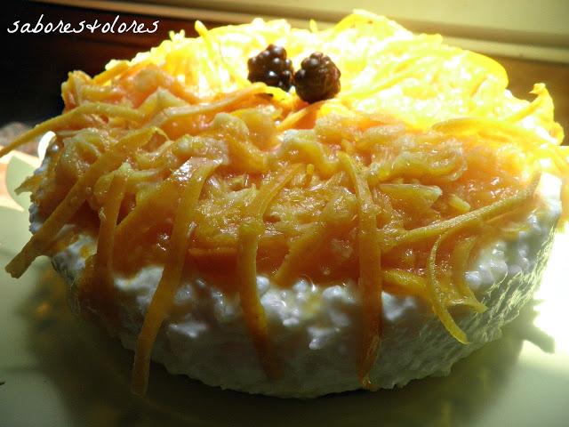 TARTA DE ARROZ CON MERMELADA DE NARANJA