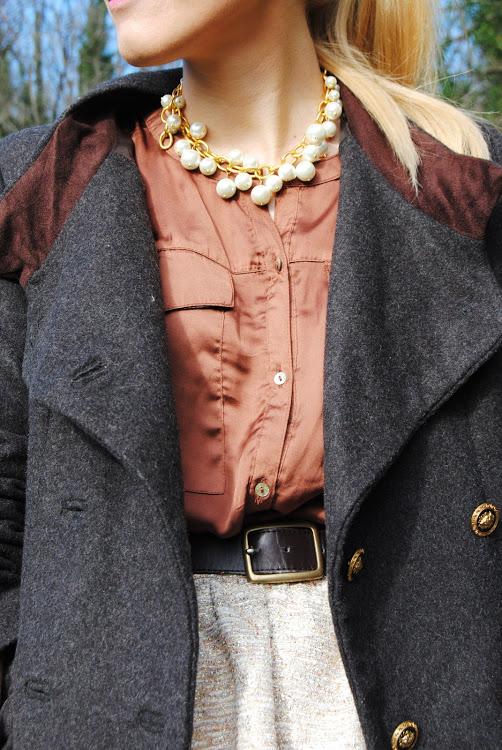 Gold skirt.