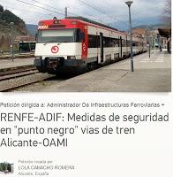 NO QUEREMOS MAS MUERTES EN LAS VIAS DEL TREN
