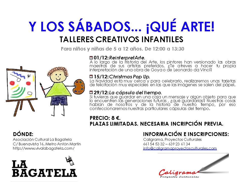 Talleres creativos infantiles de Diciembre en La Bagatela.