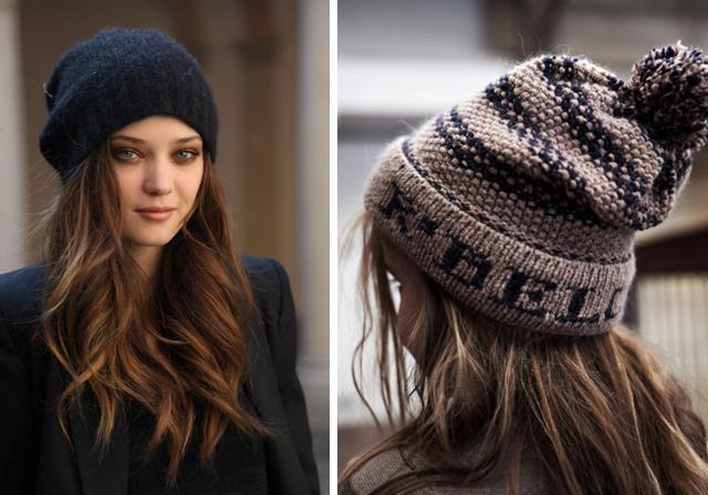 WINTER TRENDS; KNITTED HATS.-