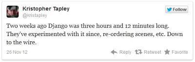 Tarantino edita 'Django Desencadenado' hasta el último momento