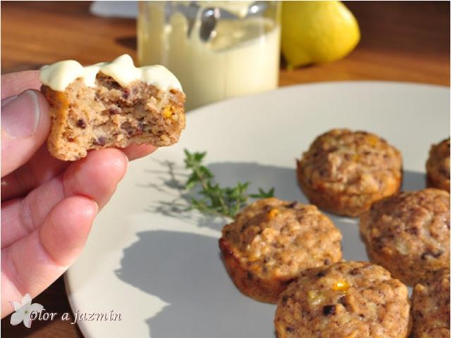 Mini magdalenas de manzana y morcilla