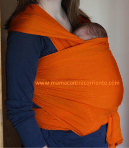 Siete meses porteando Fular elástico de bambú con pre-anudado básico