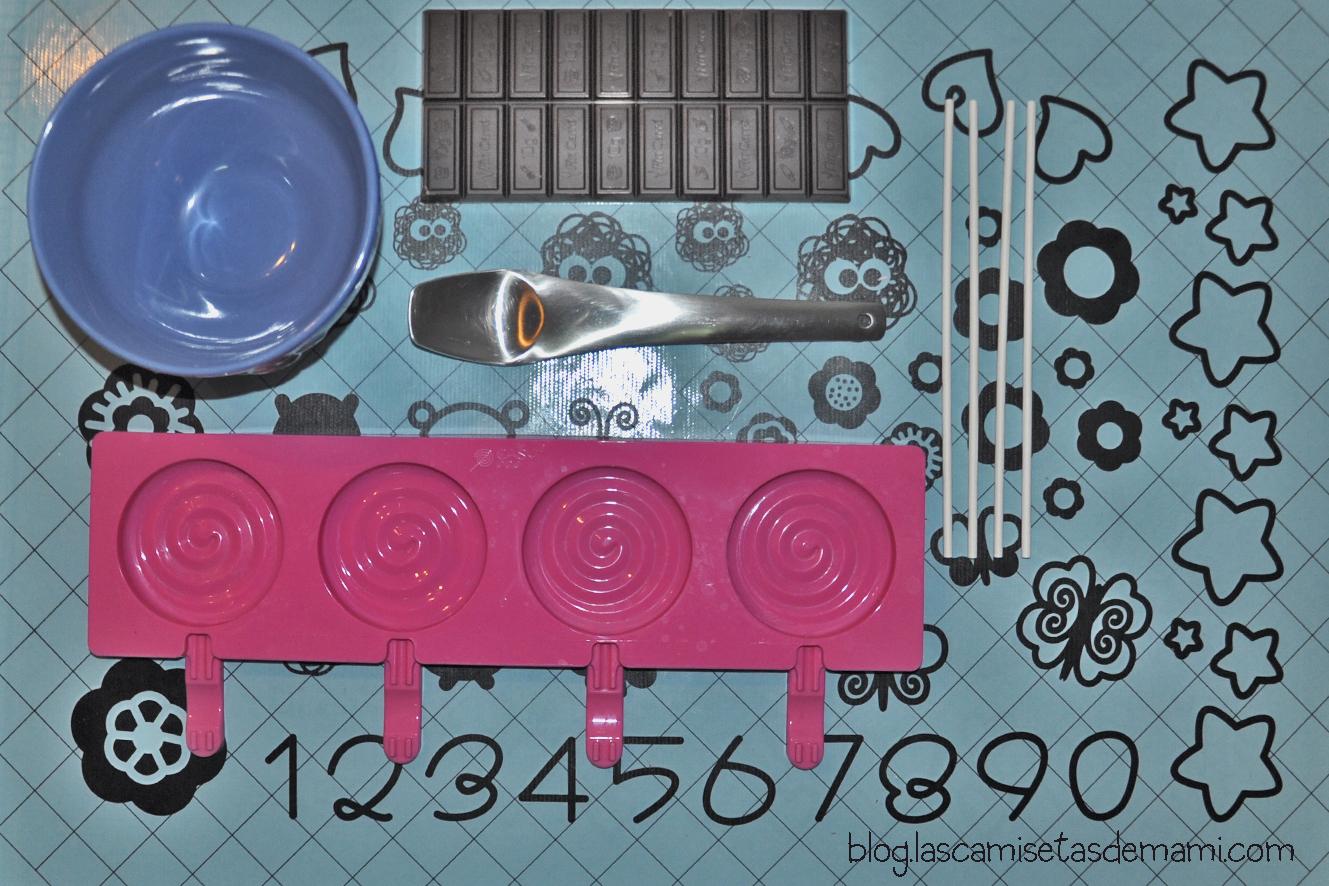 Piruletas de chocolate