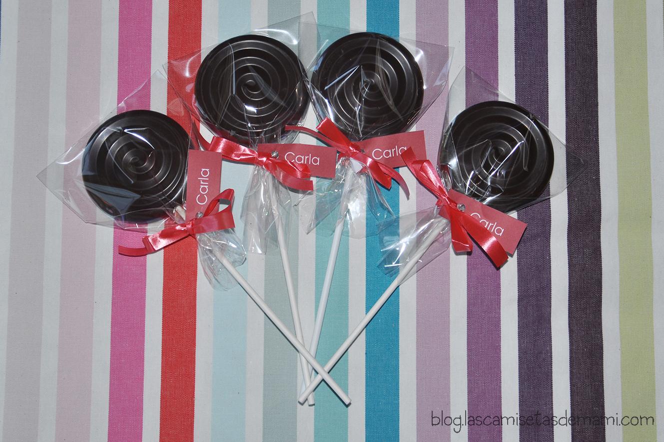 Piruletas de chocolate