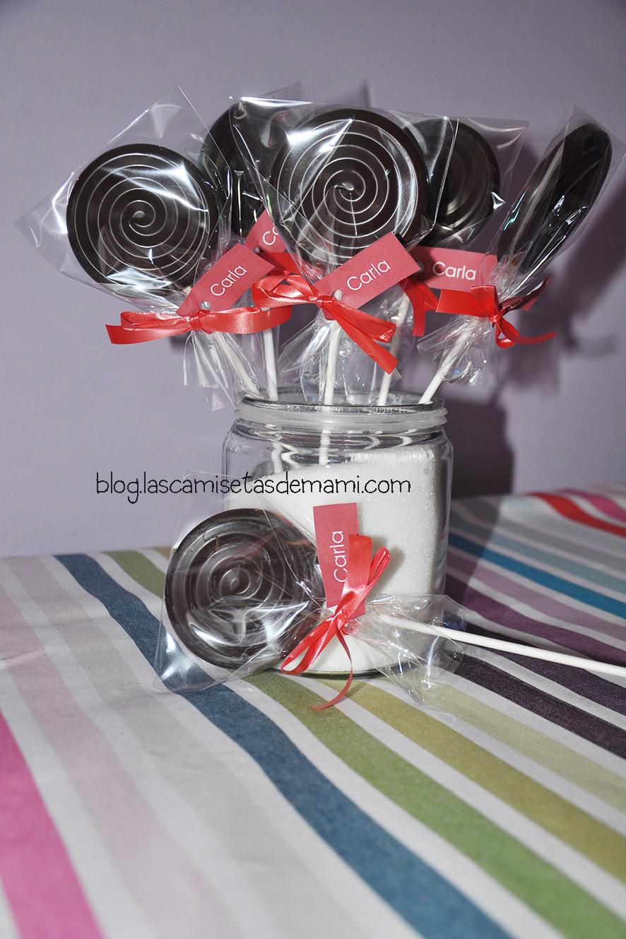 Piruletas de chocolate