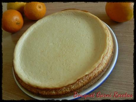 Cheesecake de naranja y frambuesas